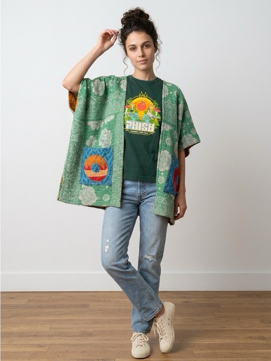 Phreshnouveau Tops - Handcrafted Upcycled PHISH Kantha Tunic NWT One Size